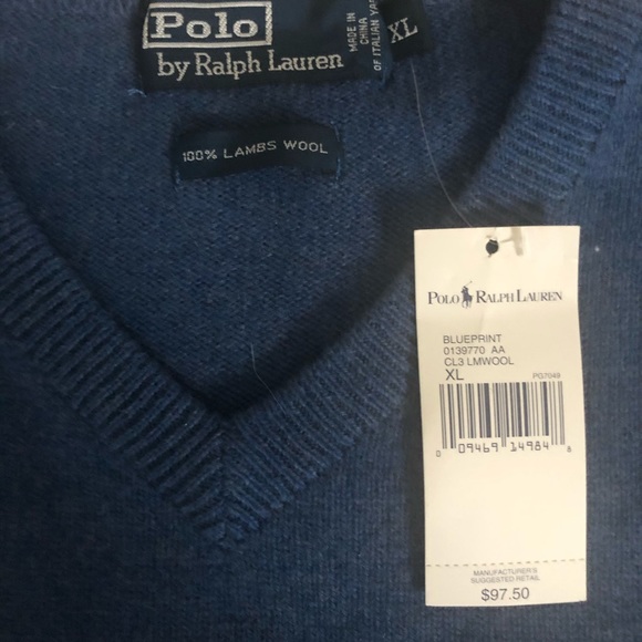 Polo Ralph Lauren Men’s V-neck Sweater *NWT - Picture 5 of 5